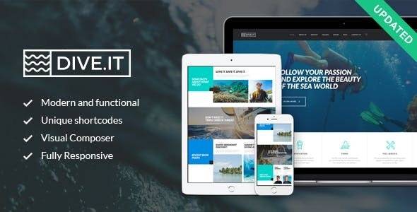 DiveIt v1.3.3-潜水培训/海上探险/旅行WordPress主题