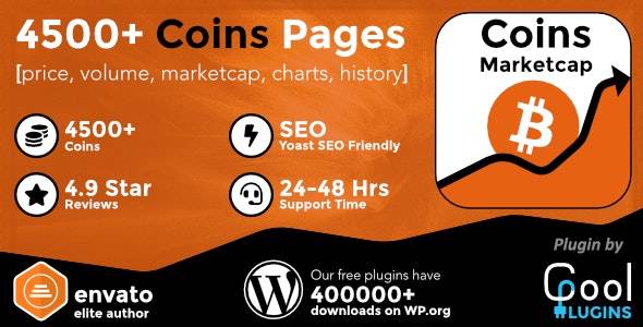 Coins MarketCap-加密货币/比特币价格行情显示WordPress插件[更至v5.0.1]