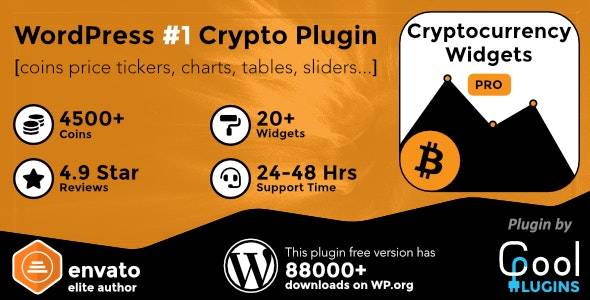 Cryptocurrency Widgets Pro-加密货币行情价格展示小工具WordPress插件[更至v2.9]