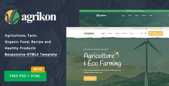 Agrikon-用于绿色农业/农场/发电项目的HTML模板[更至v1.12]