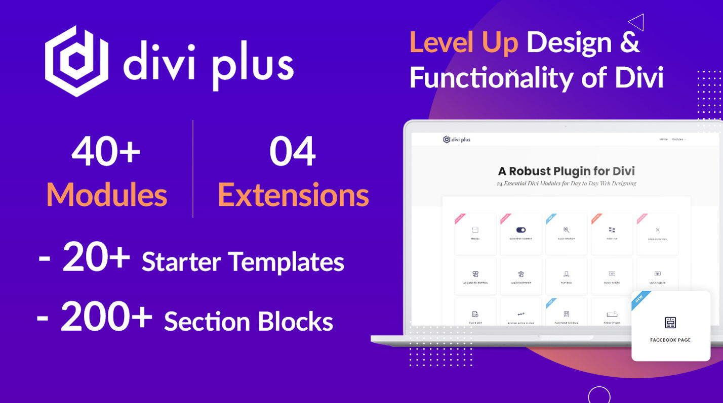 Divi Plus-41个强大的Divi主题功能扩展模块[更至v1.9.8]