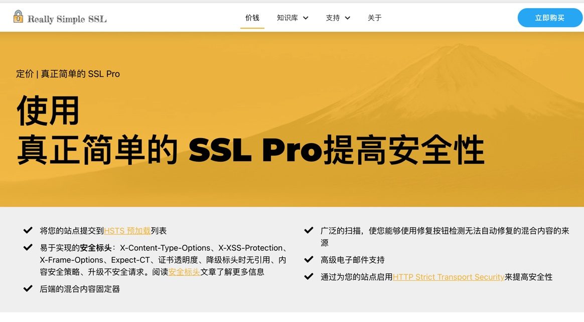 Really Simple SSL Pro-WordPress网站SSL/HTTPS优化插件[更至v5.4.0]