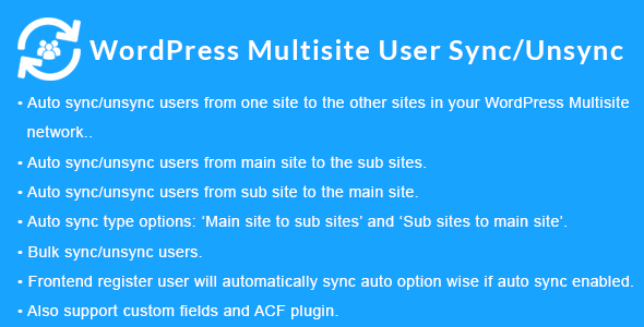 WordPress Multisite User Sync/Unsync-WP多站点用户同步[更至v2.1.3]