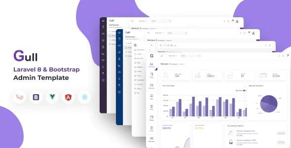 Gull - Bootstrap 4 HTML 和 Laravel 后台管理仪表板模板
