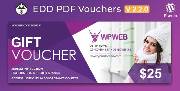 EDD PDF Vouchers – PDF购买凭证管理WordPress插件[更至v2.2.0]