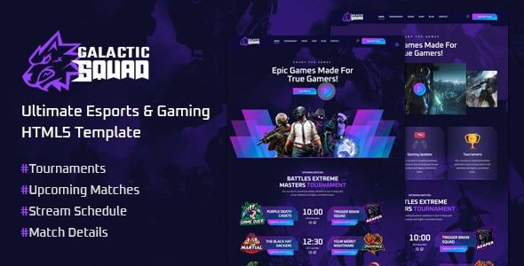 Galactic-超酷炫的游戏电竞行业HTML5网站模板