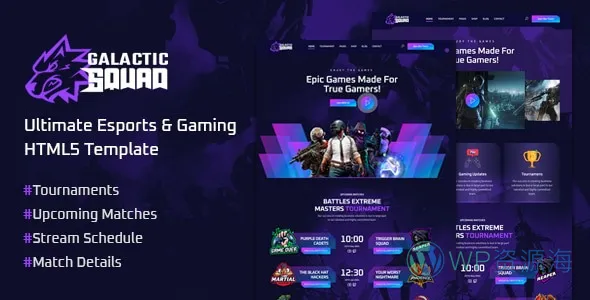 Galactic-超酷炫的游戏电竞行业HTML5网站模板插图-WP资源海 Galactic-超酷炫的游戏电竞行业HTML5网站模板插图-WP资源海