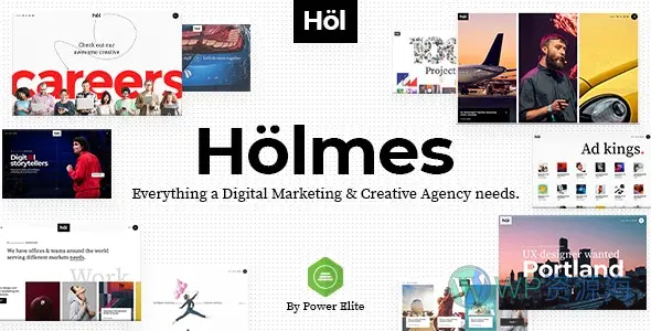 Holmes-数字代理服务机构WordPress主题插图-WP资源海