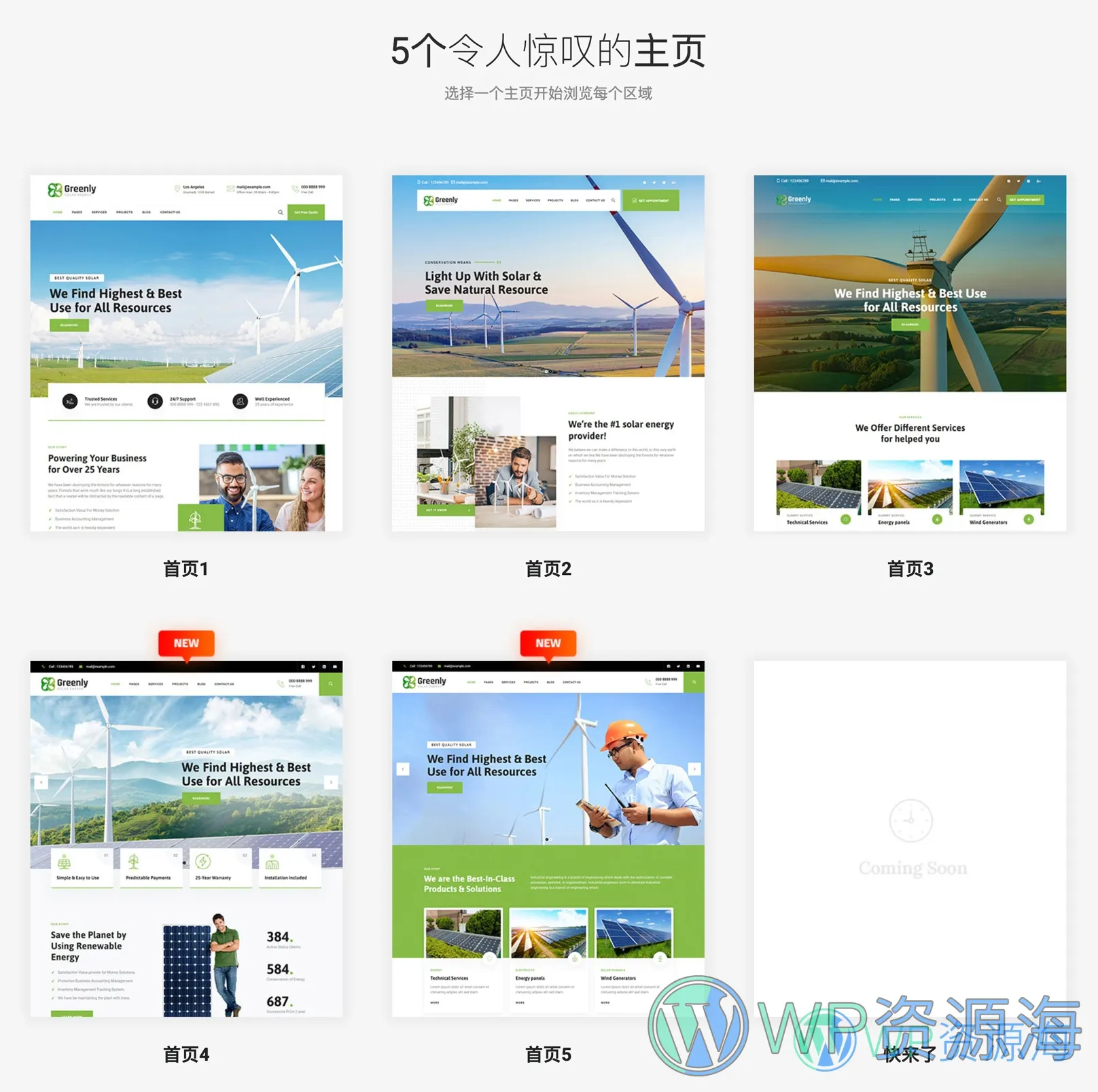 Greenly v7.1 风能/太阳能/绿色能源企业WordPress主题插图1-WordPress资源海