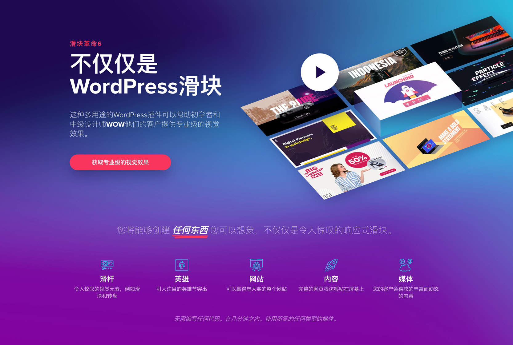 Slider Revolution v6.3.3 解锁版带key可在线安装扩展-高级轮播图插件