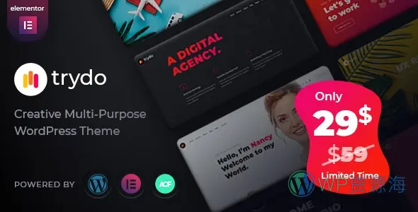 Trydo v1.0.0-Creative Agency&Portfolio WordPress主题插图-WP资源海 Trydo v1.0.0-Creative Agency&Portfolio WordPress主题插图-WP资源海