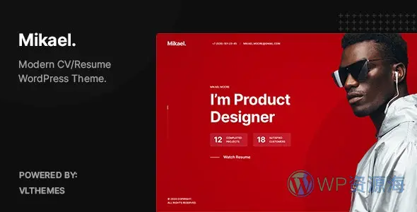 Mikael v1.0.2-现代与创意简历/恢复WordPress主题插图-WP资源海 Mikael v1.0.2-现代与创意简历/恢复WordPress主题插图-WP资源海