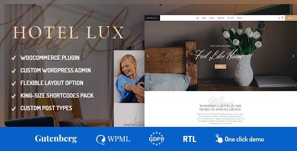 Hotel Lux v1.1.6-度假胜地和酒店WordPress主题插图