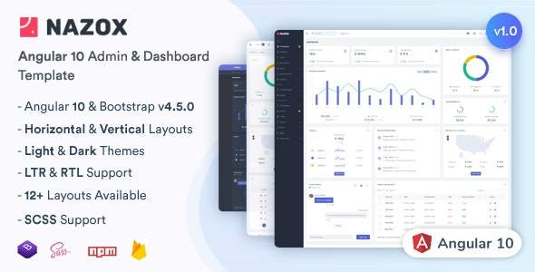 Nazox v1.0-Angular 10后台管理模板/仪表板模板/简洁扁平