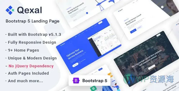 Qexal v2.0.0-Bootstrap 5企业官网/APP引导页HTML模板插图-WP资源海