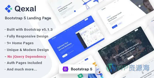 Qexal v2.0.0-Bootstrap 5企业官网/APP引导页HTML模板插图-WordPress资源海
