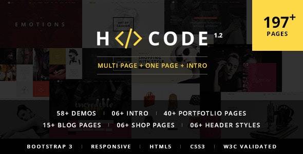 H-CODE V1.2.2-多用途HTML模板 197个页面
