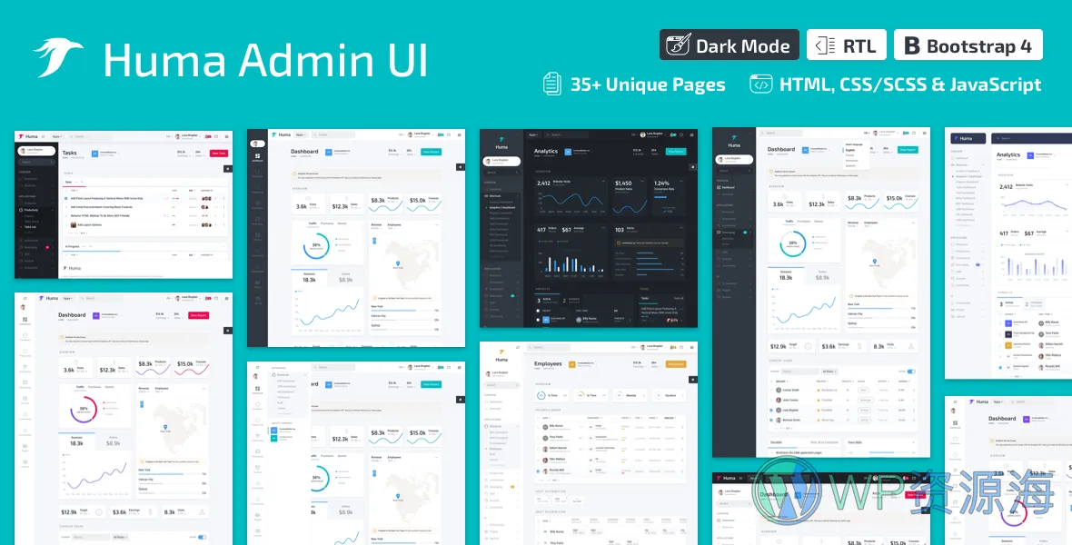 Huma Admin Dashboard PRO v2.0.0-Bootstrap 4管理后台模板插图-WP资源海 Huma Admin Dashboard PRO v2.0.0-Bootstrap 4管理后台模板插图-WP资源海