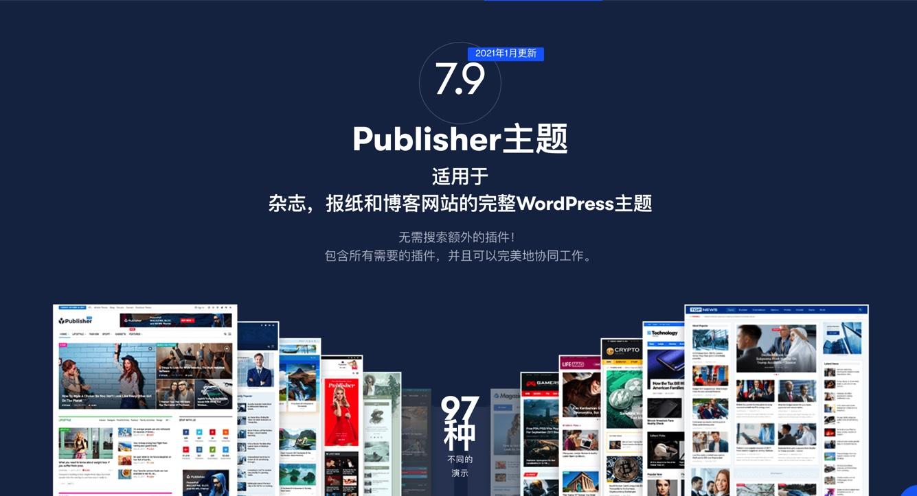 Publisher Pro 7.9.0–新闻报纸期刊杂志WordPress主题