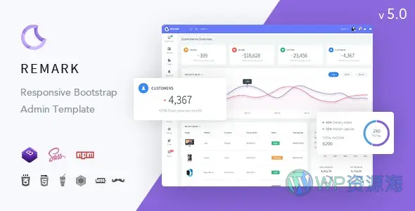 Remark 5.1.0-简洁漂亮material管理后台HTML模板插图-WP资源海 Remark 5.1.0-简洁漂亮material管理后台HTML模板插图-WP资源海