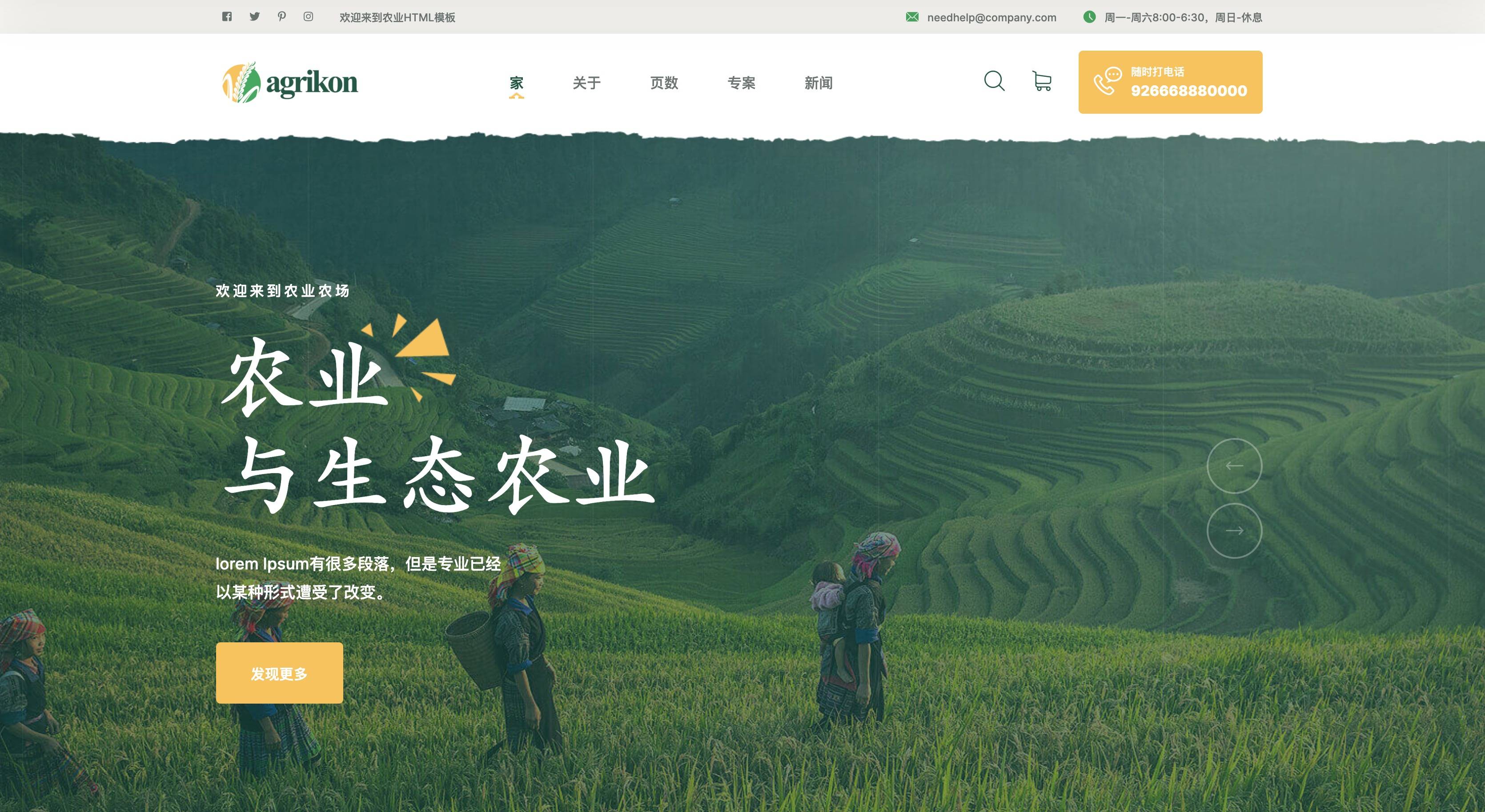 Agrikon 1.0-用于绿色农业/农场/发电项目的HTML模板