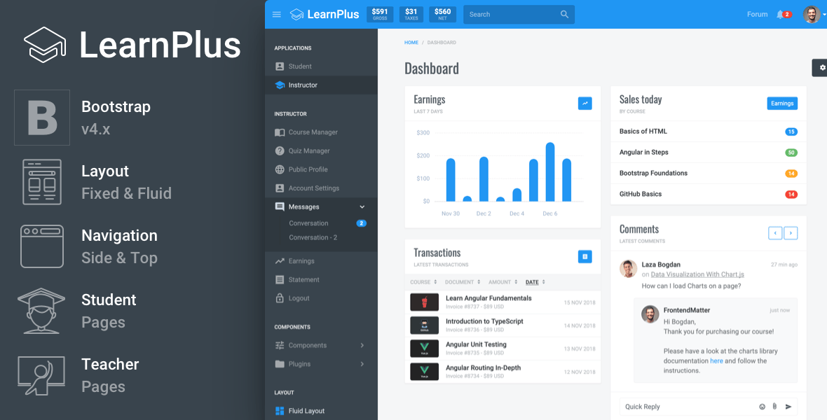 LearnPlus-教育学习管理系统后台HTML模板[更至v4.4.0]插图-WordPress资源海
