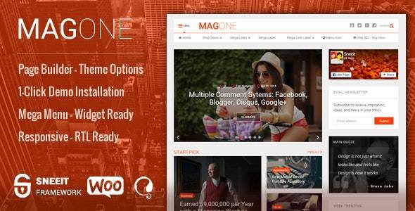MagOne-响应式新闻和杂志博客模板[更至v7.3]