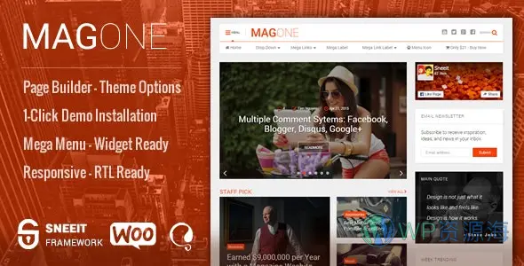 MagOne-响应式新闻和杂志博客模板[更至v7.3]插图-WP资源海