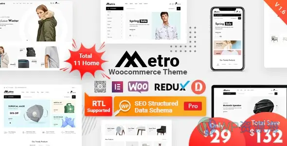 Metro-现代简约WooCommerce商城主题[更至v2.10]插图-WordPress资源海