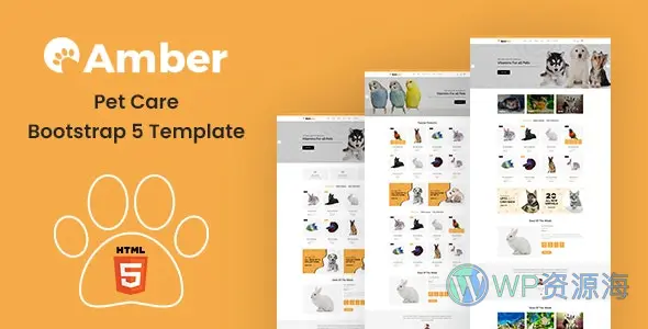 Amber-宠物医院/食品用品商城/护理中心网站HTML模板插图-WP资源海 Amber-宠物医院/食品用品商城/护理中心网站HTML模板插图-WP资源海