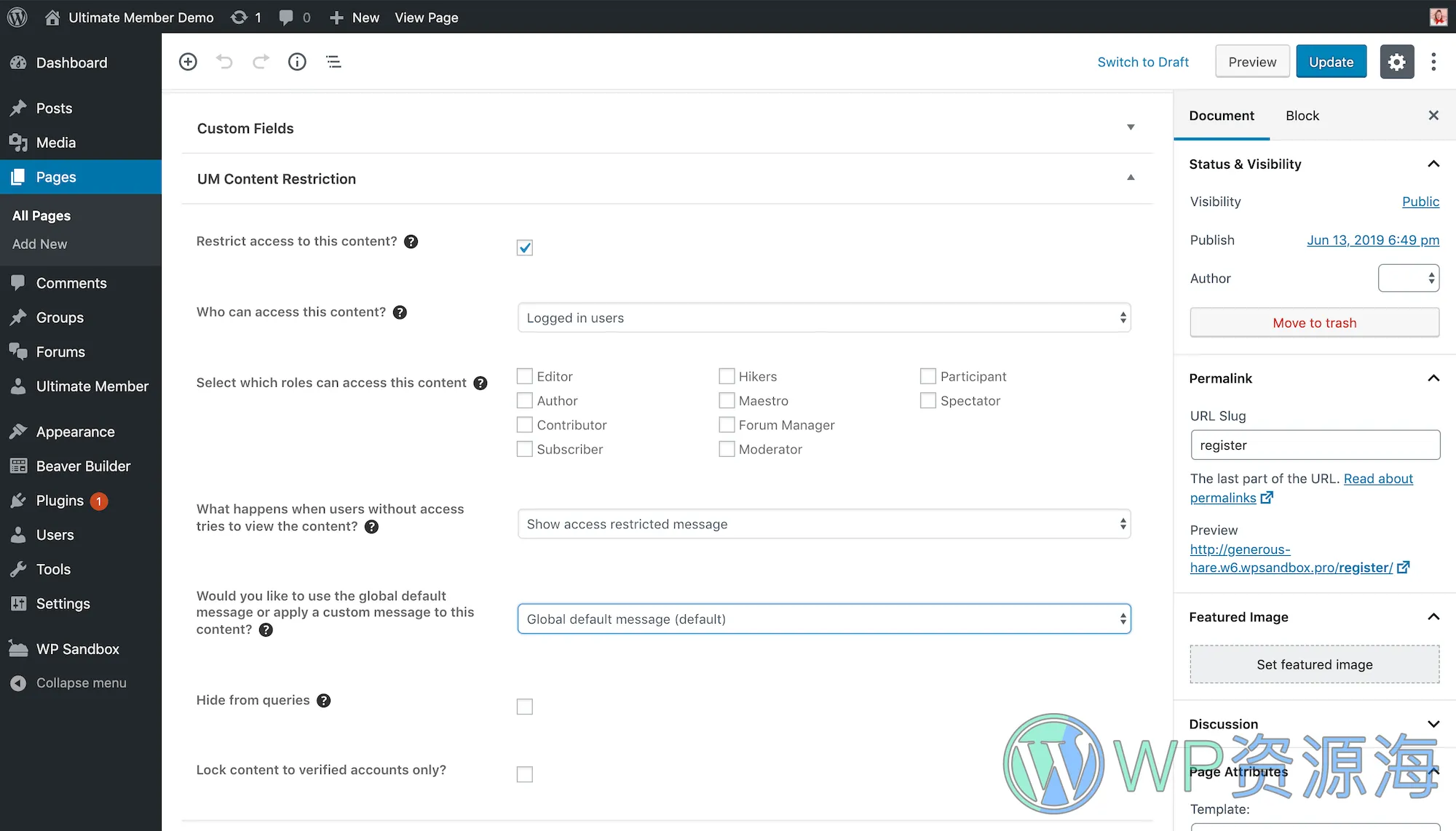 Ultimate Member-VIP会员和用户权限管理WordPress插件插图7-WP资源海 Ultimate Member-VIP会员和用户权限管理WordPress插件插图7-WP资源海