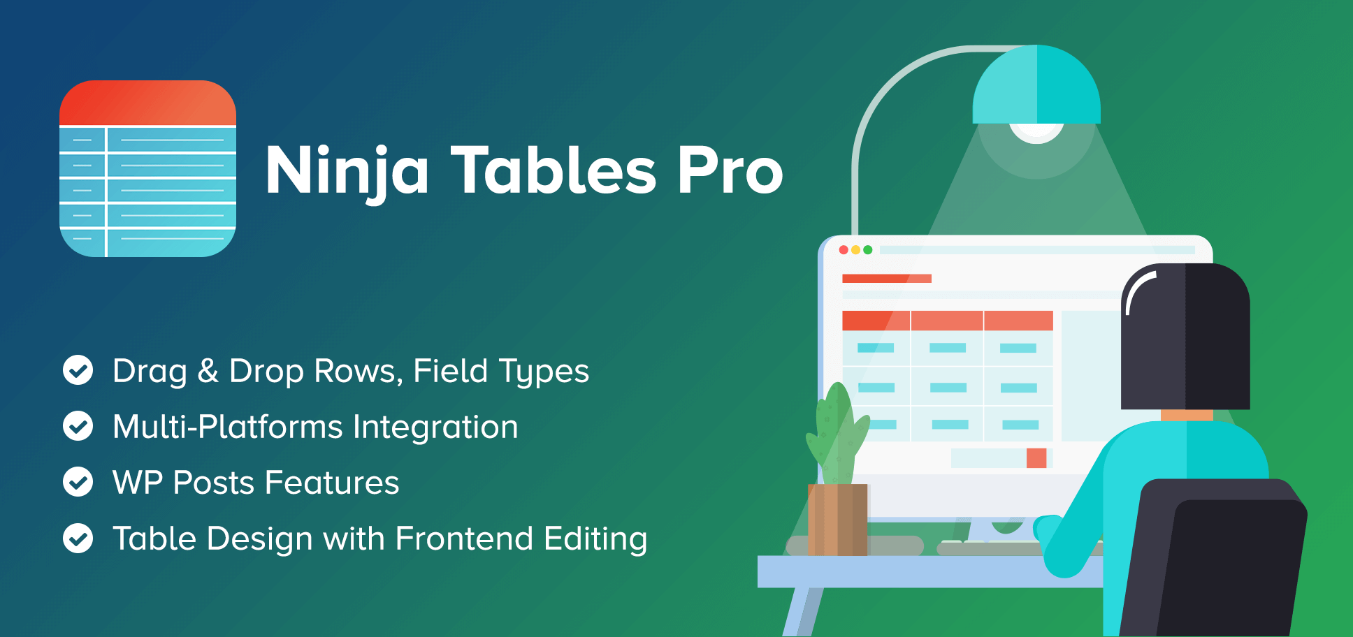 Ninja Tables Pro-最快、最多样化的WP数据表格插件[更至v5.0.7]