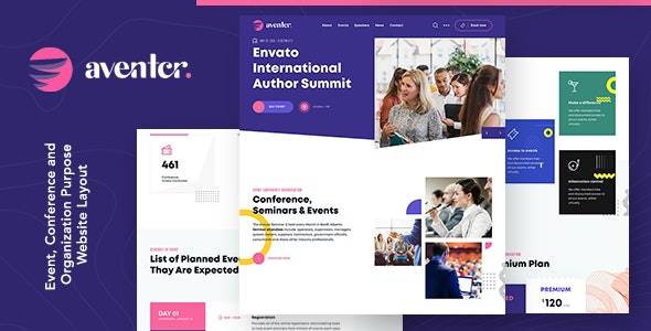 Aventer-大型会议和活动网站 HTML 网页模板