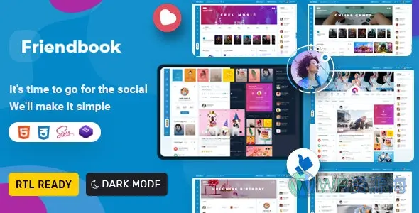 Friendbook-社交平台媒体社区 UI 工具包Html响应式模板插图-WP资源海 Friendbook-社交平台媒体社区 UI 工具包Html响应式模板插图-WP资源海