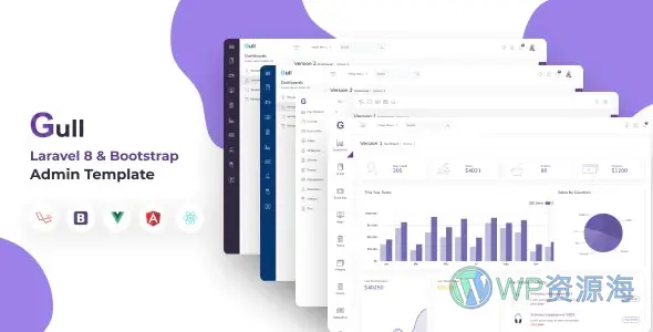 Gull – Bootstrap 4 HTML 和 Laravel 后台管理仪表板模板插图-WP资源海 Gull – Bootstrap 4 HTML 和 Laravel 后台管理仪表板模板插图-WP资源海