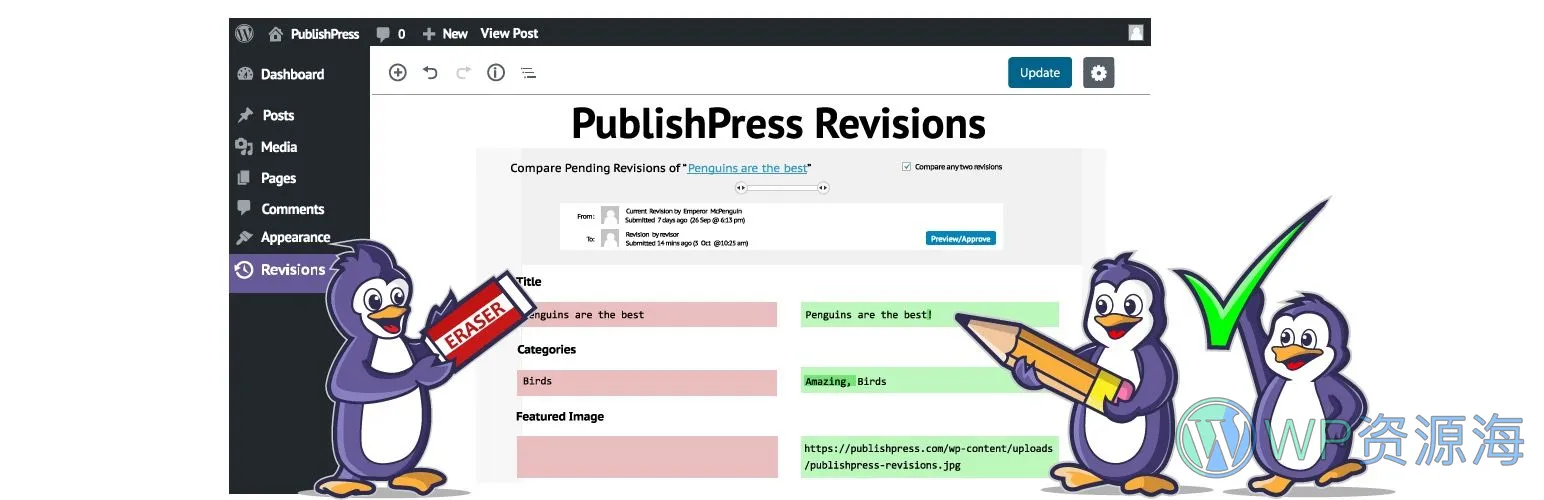 PublishPress Revisions Pro-文章修订更改审核WordPress插件[更至v3.3.0]插图-WP资源海