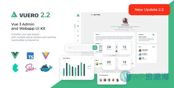 Vuero – VueJS 3 管理后台模板Webapp UI Kit[更至v2.8.0]插图-WP资源海