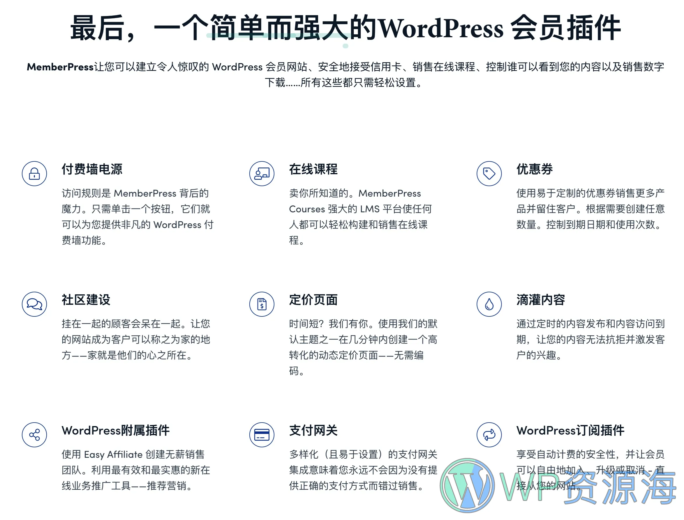 MemberPress Pro-VIP会员管理系统WordPress插件插图1-WP资源海