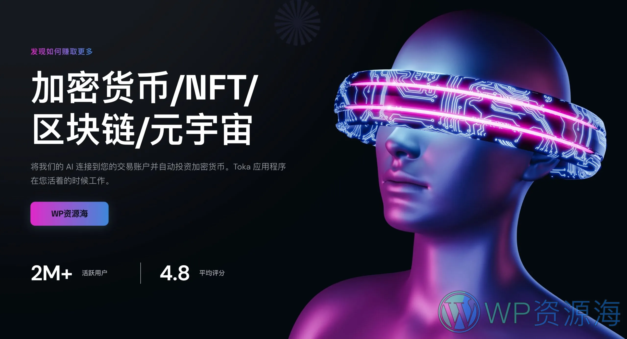 Toka-区块链/NFT商城/元宇宙WordPress主题插图-WP资源海