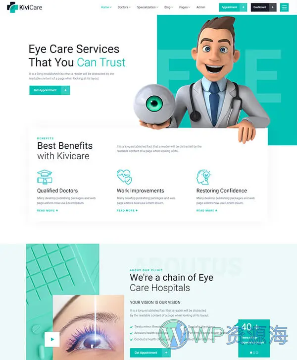 KiviCare-医疗诊所和患者管理WordPress主题插图8-WP资源海