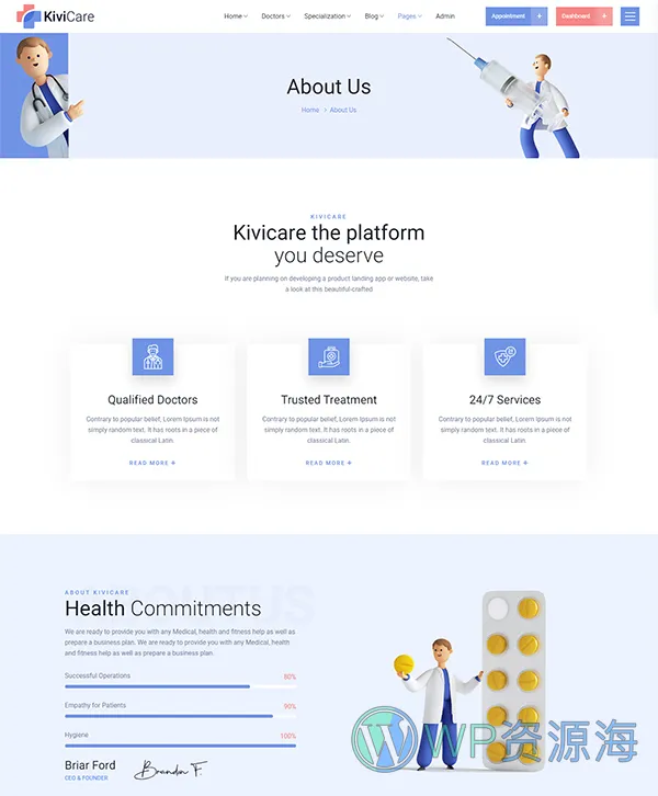 KiviCare-医疗诊所和患者管理WordPress主题插图14-WP资源海