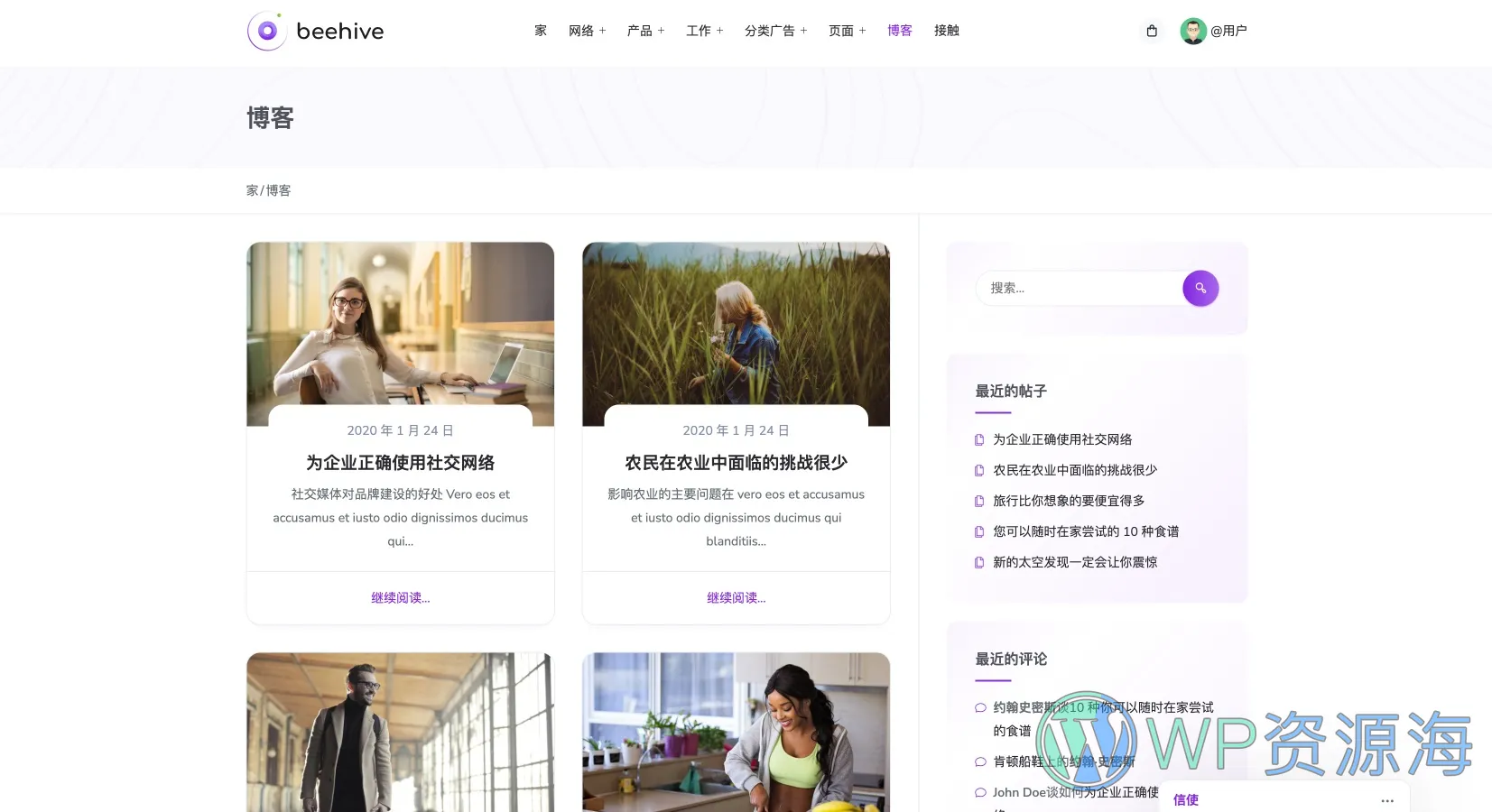 Beehive–社交网络/交友平台/社区论坛WordPress主题[更至v1.4.5]插图10-WP资源海