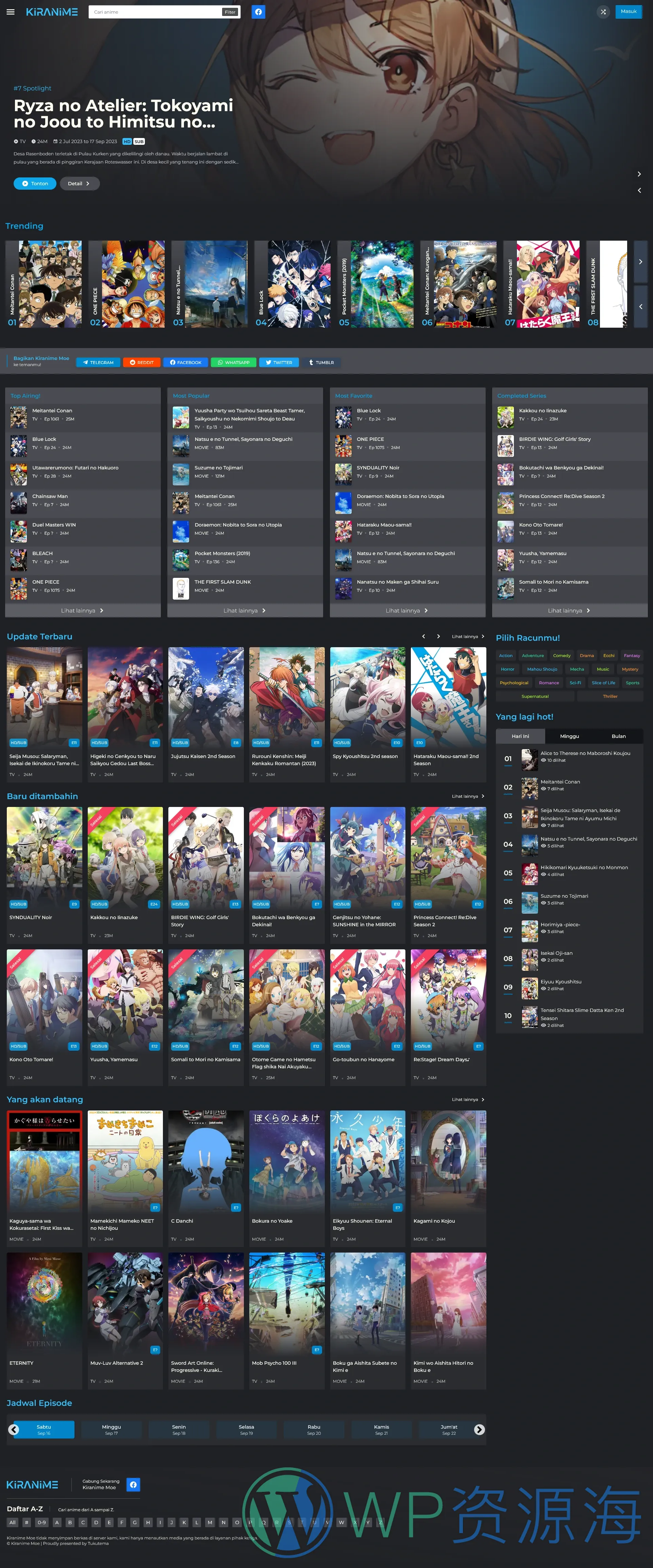 Kiranime-二次元动漫动画视频网站WordPress主题插图-WP资源海