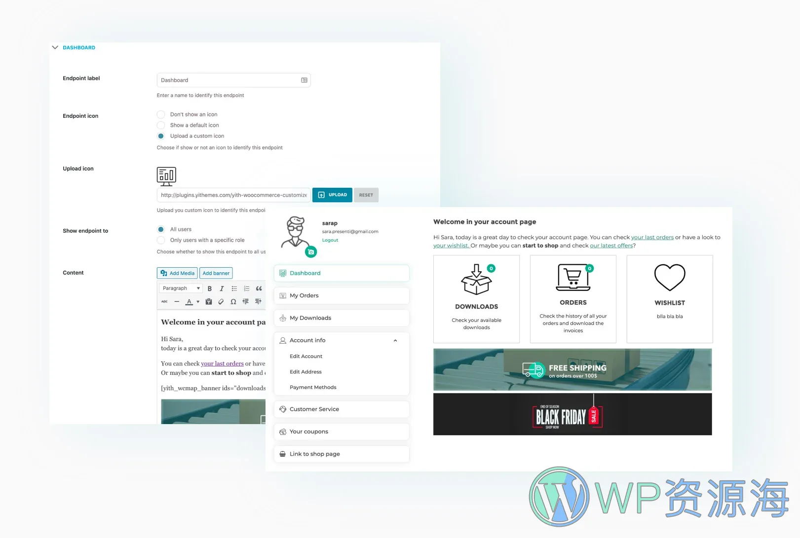 YITH WooCommerce Customize My Account Page-账户页面自定义插件[v3.10.0]插图3-WordPress资源海