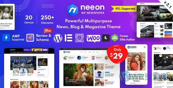 Neeon v3.0.2 博客新闻杂志WordPress精品主题插图-WordPress资源海