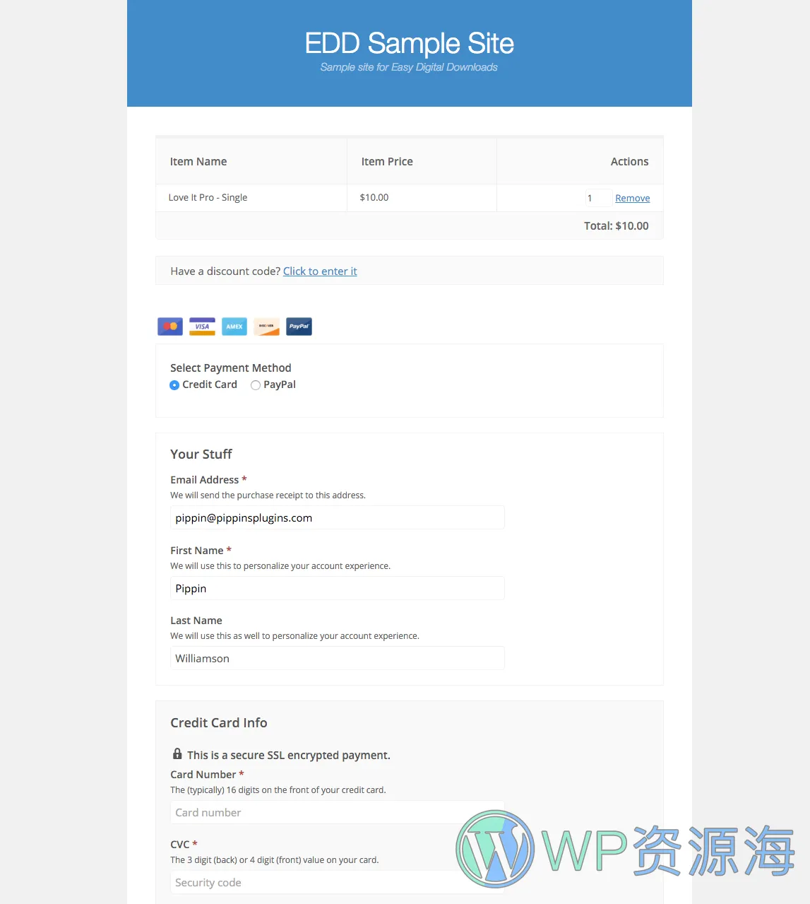 EDD PayPal Pro 和 Express支付网关[更至v1.4.7]插图1-WP资源海