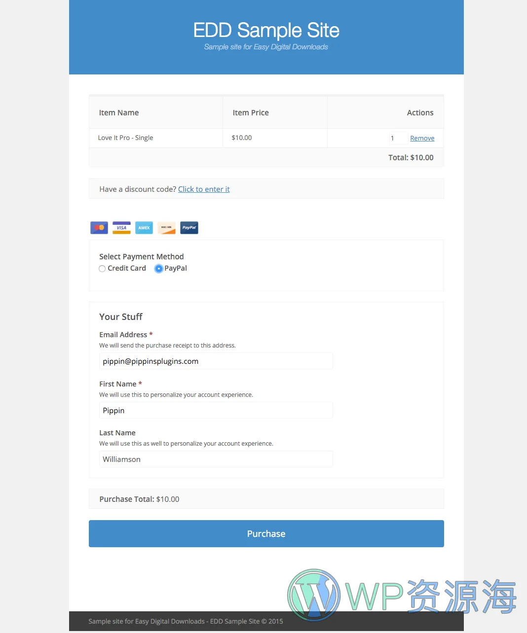 EDD PayPal Pro 和 Express支付网关[更至v1.4.7]插图5-WP资源海