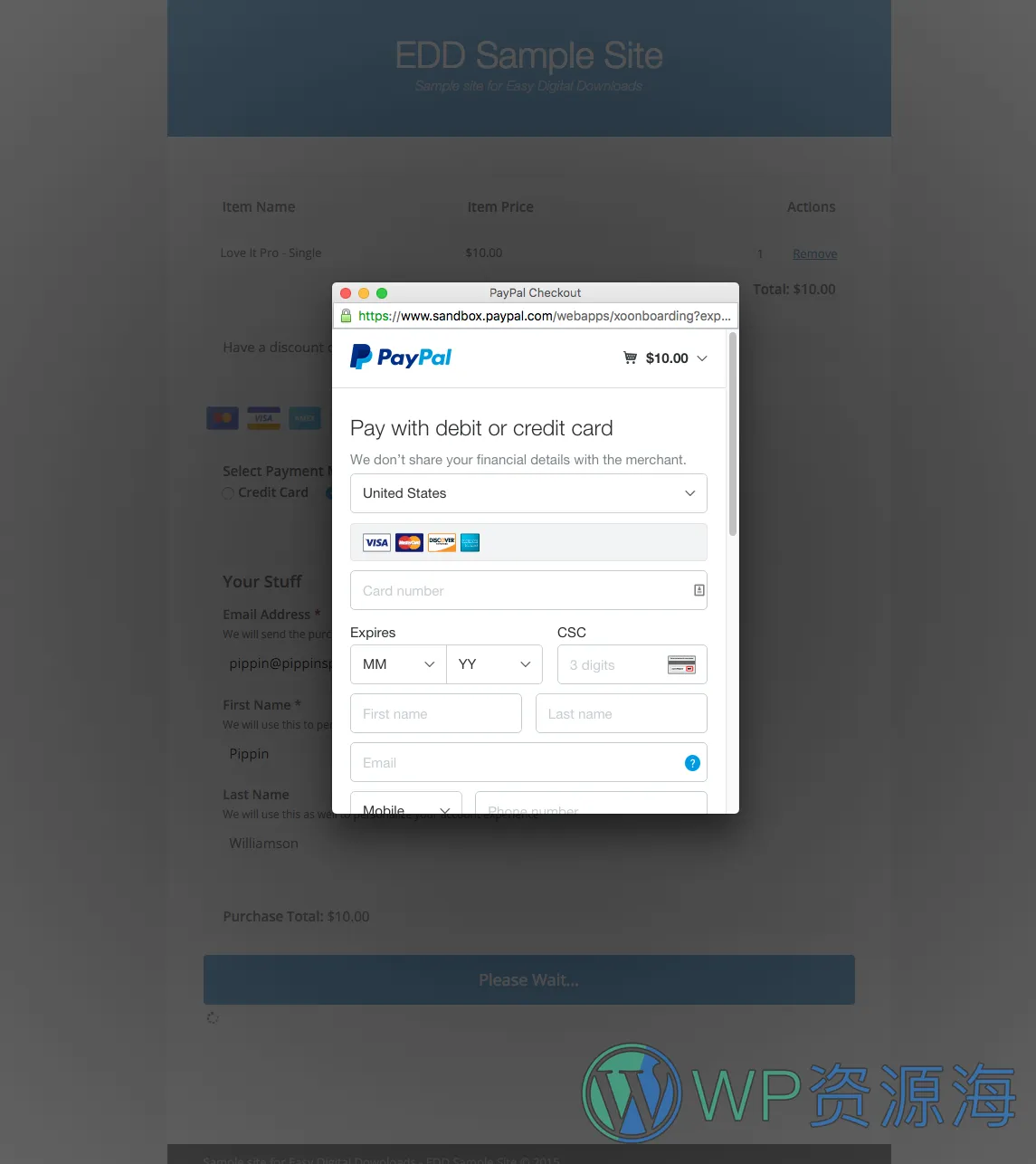 EDD PayPal Pro 和 Express支付网关[更至v1.4.7]插图4-WP资源海