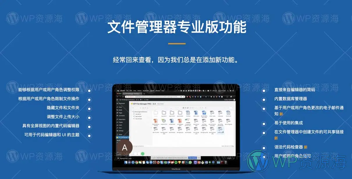 WP File Manager Pro-文件管理器专业版WordPress插件插图-WP资源海
