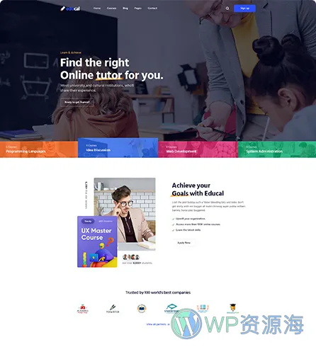 Educal-在线课程/教育培训机构WordPress主题插图2-WP资源海